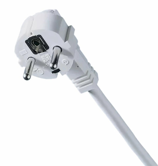 Aansluitsnoer Randaardestekker, 3-polig, 1,5mm, 200cm, Wit